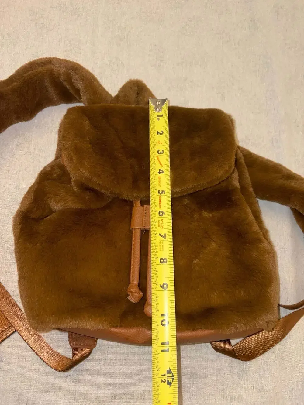 GC Design Faux Fur Mini Backpack in Brown Cottagecore